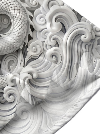 Adaychic Men's 3D 3D Dragon Print Chinese Clouds Print Short Sleeve Shirt with Chest Pocket
