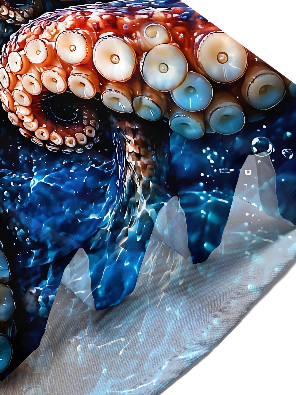 Adaychic Men's Hawaiian Octopus Face With Tentacles Print Short Sleeve Shirt with Chest Pocket