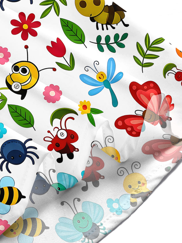 Bees Butterfly Men's Pocket Short Sleeve Shirts