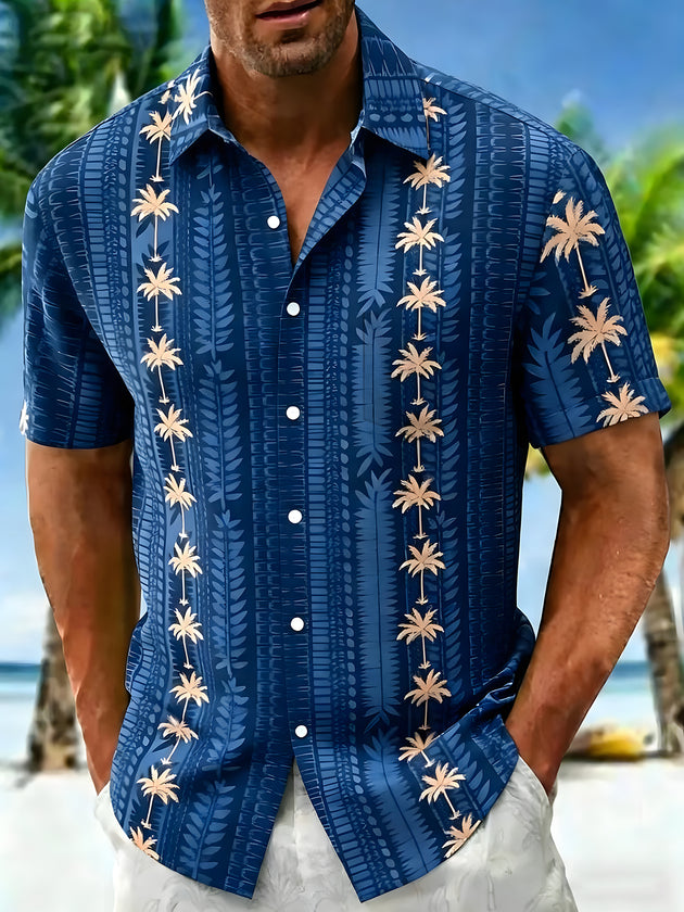 Men's Coconut Tree Pocket Short Sleeve Shirt Front View