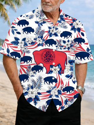 men's floral shirt front view Independence Day