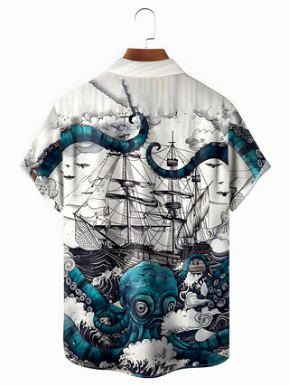 men's aloha shirt back view