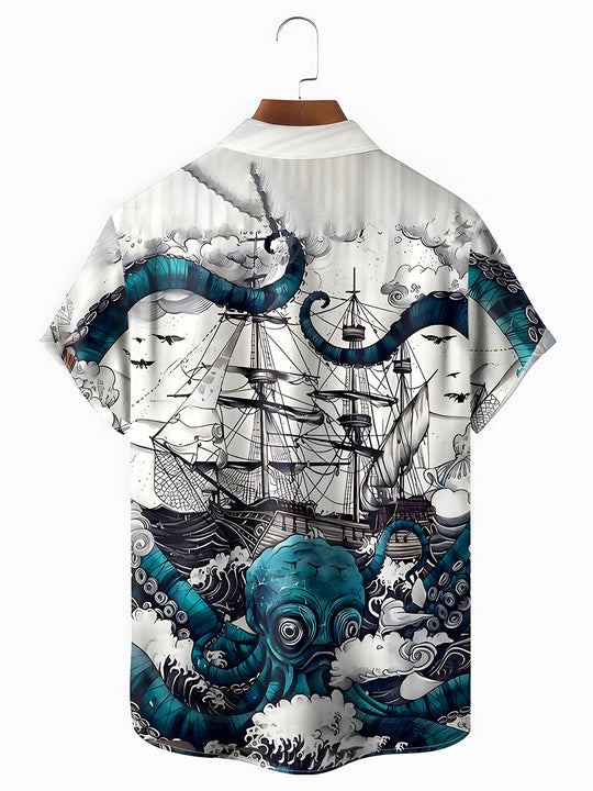 men's aloha shirt back view