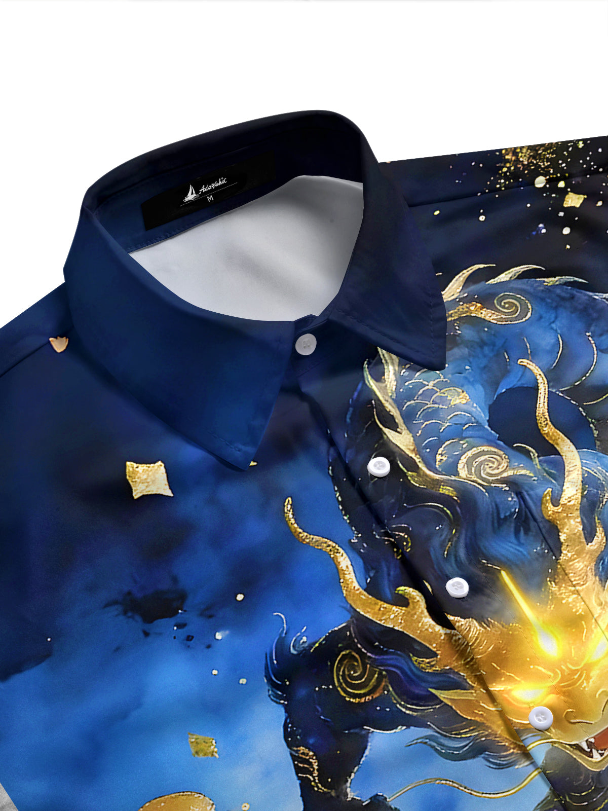 men's Chinese dragon shirt side view