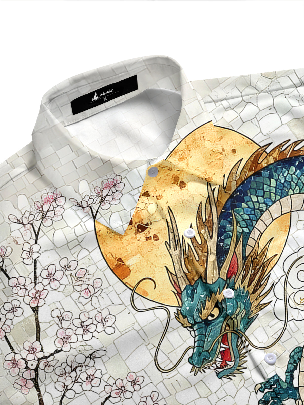 men's Chinese dragon shirt side view