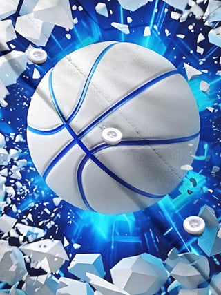 Adaychic Men's Graphic 3D Basketball Shattering Wall Print Long Sleeve Shirt with Chest Pocket