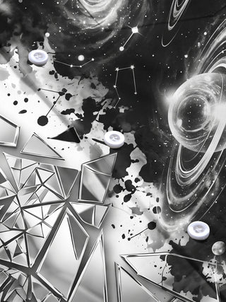 Adaychic Men's Cosmic Space Planets And Constellations Print Long Sleeve Shirt with Chest Pocket