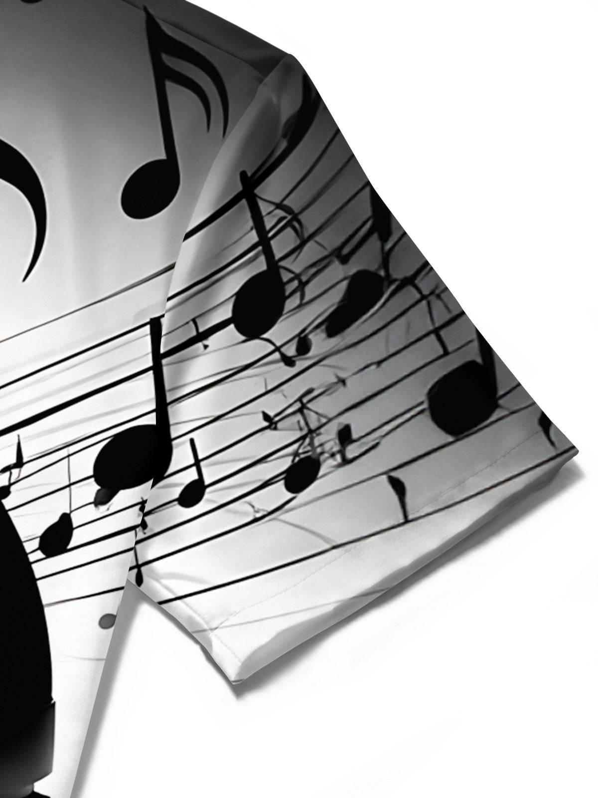 Adaychic Men's Printed Headphones Print Musical Notes Print Short Sleeve Shirt with Chest Pocket