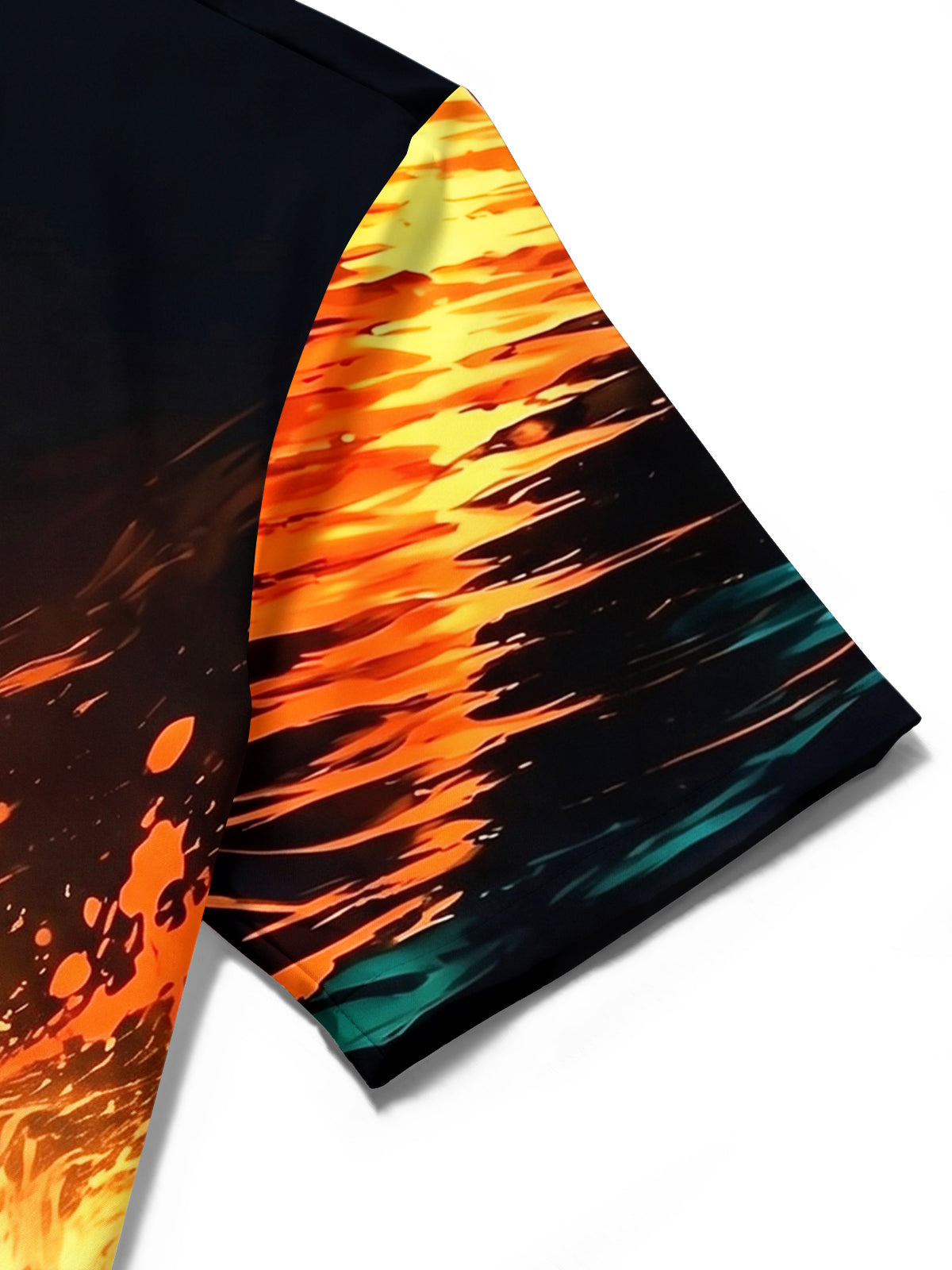 Adaychic Men's Hawaiian Jet Ski Sunset Print Short Sleeve Shirt with Chest Pocket