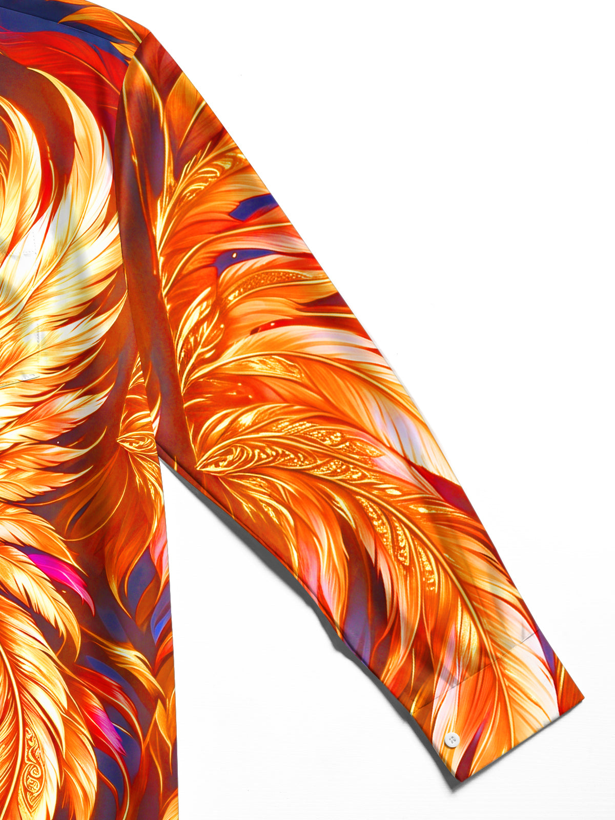 Adaychic Men's Graphic Ice Dragon And Fire Phoenix Print Long Sleeve Shirt with Chest Pocket