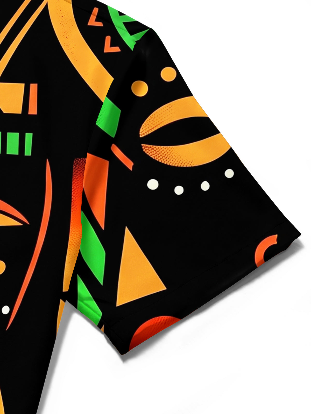 Adaychic Men's Graphic Abstract Tribal Face Print Short Sleeve Shirt with Chest Pocket