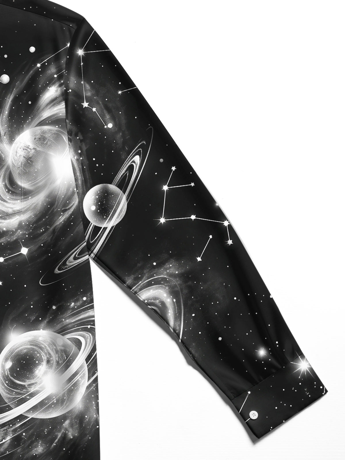 Adaychic Men's Cosmic Space Planets And Constellations Print Long Sleeve Shirt with Chest Pocket