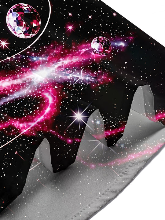 Adaychic Men's Space Galaxy With Planets And Stars Print Short Sleeve Shirt with Chest Pocket