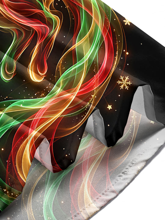 Adaychic Men's Long Sleeve Shirt - Christmas Neon Colorful Cat With Snowflakes And Stars Print with Chest Pocket