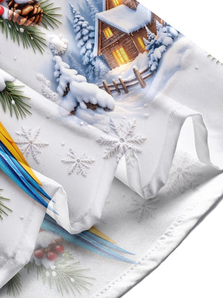 Adaychic Men's Graphic Christmas Parrot Print Long Sleeve Shirt with Chest Pocket
