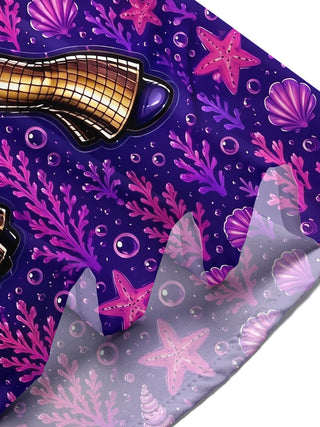 Adaychic Men's Hawaiian Disco Octopus Print Short Sleeve Shirt with Chest Pocket