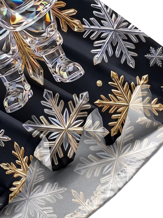 Adaychic Men's Graphic Christmas Print Holiday Print Long Sleeve Shirt with Chest Pocket