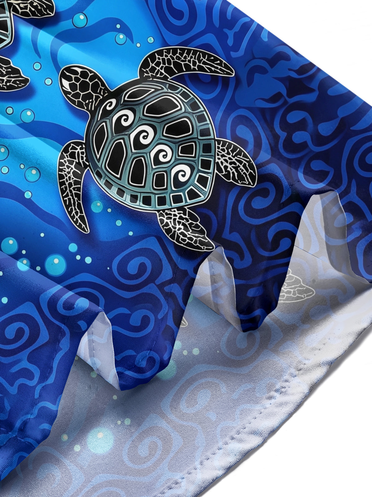 Adaychic Men's Hawaiian Sea Turtle Print Ocean Waves Print Long Sleeve Shirt with Chest Pocket