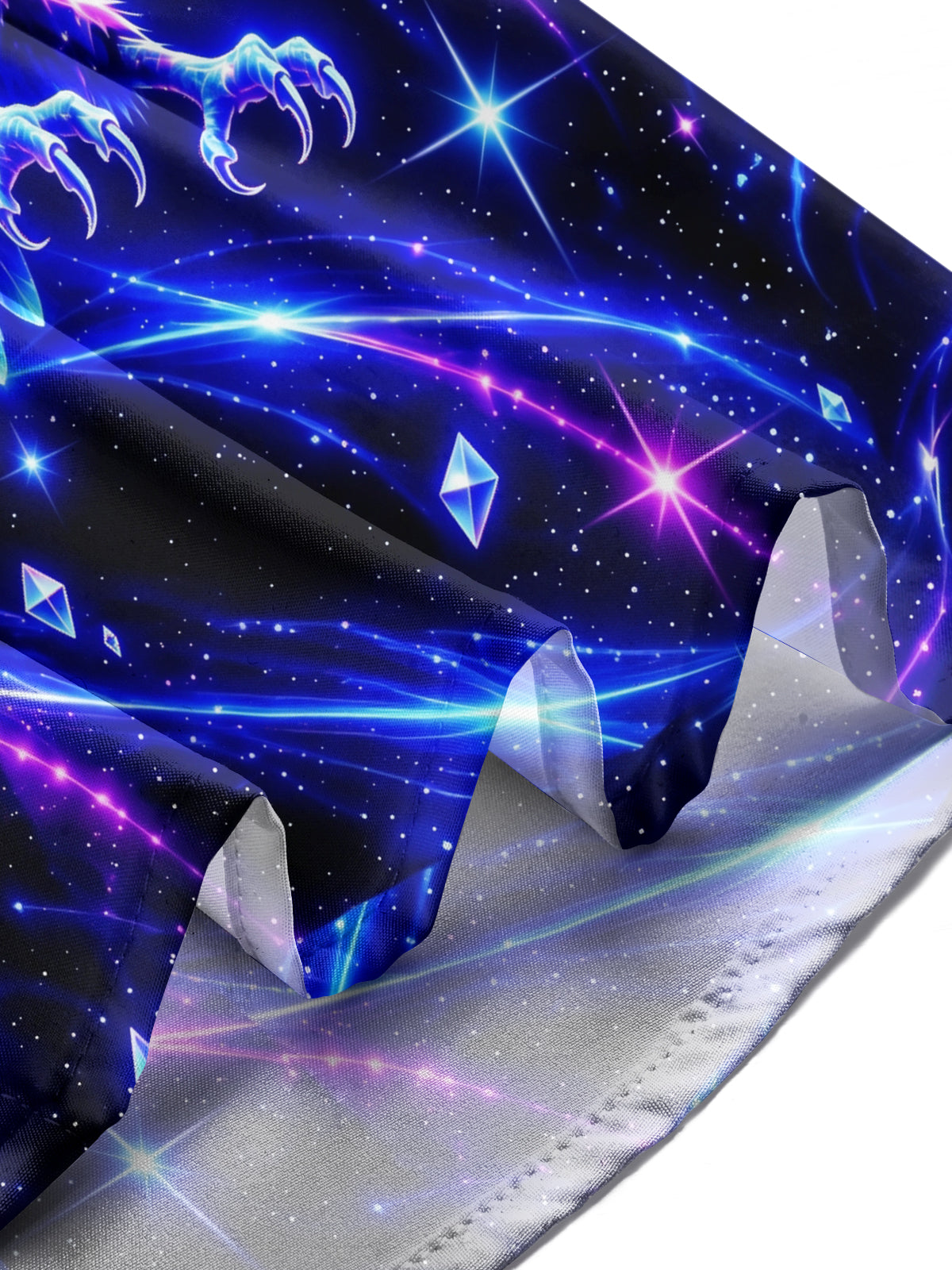 Adaychic Men's Neon Eagle With Galaxy Background Print Long Sleeve Shirt with Chest Pocket