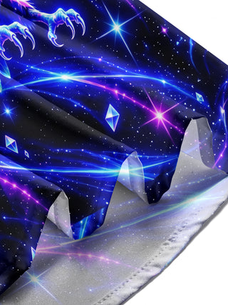 Adaychic Men's Neon Eagle With Galaxy Background Print Long Sleeve Shirt with Chest Pocket