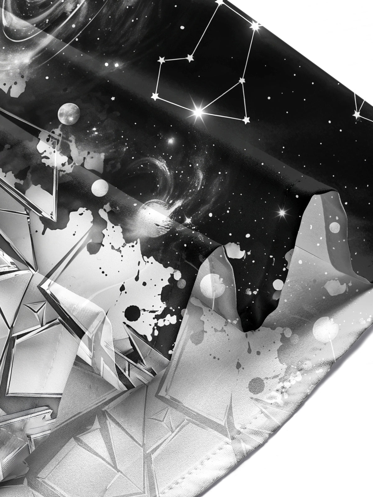 Adaychic Men's Cosmic Space Planets And Constellations Print Long Sleeve Shirt with Chest Pocket