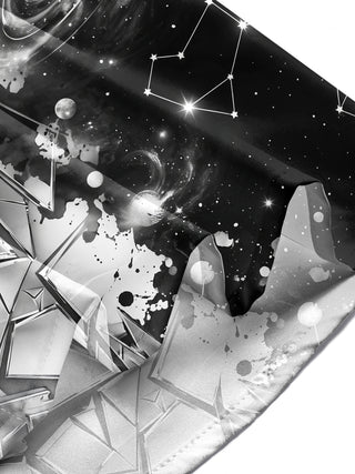 Adaychic Men's Cosmic Space Planets And Constellations Print Long Sleeve Shirt with Chest Pocket