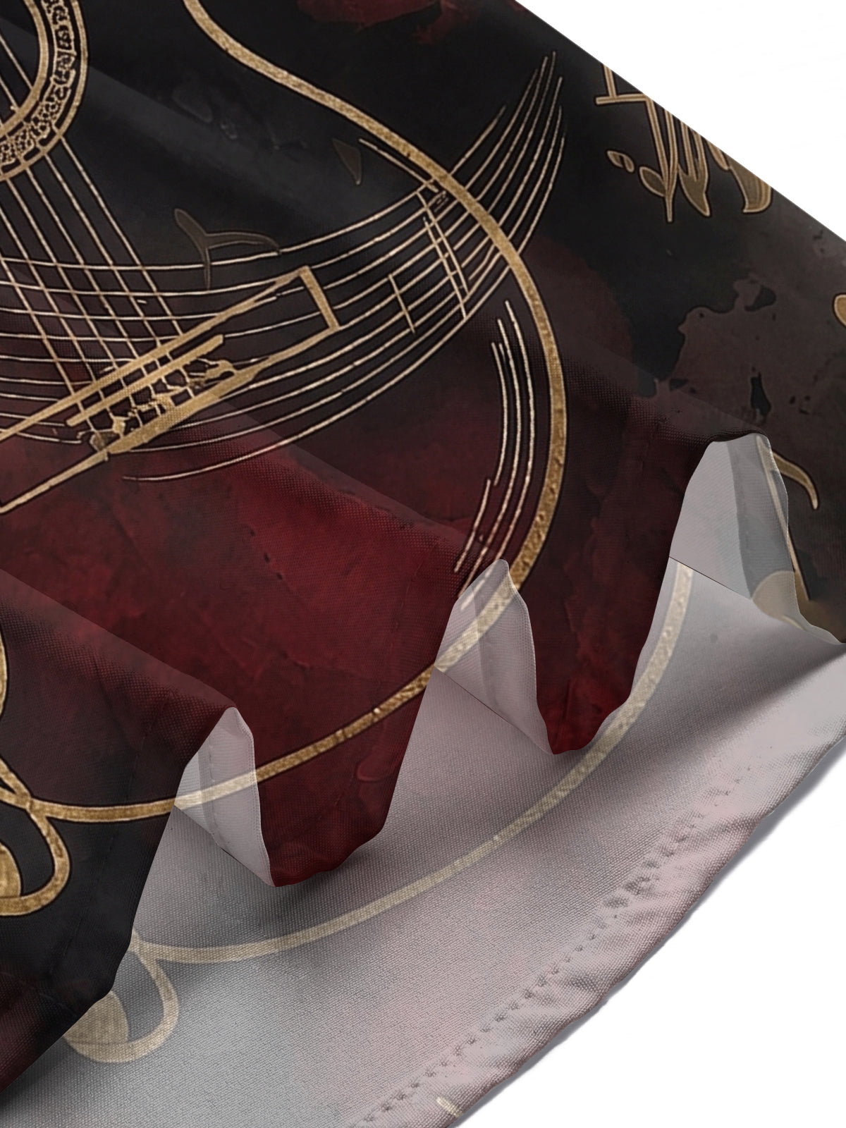 Adaychic Men's Acoustic Guitar Musical Note Graphic Print Short Sleeve Button Down Shirt with Chest Pocket