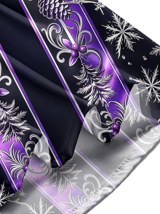 Adaychic Men's Long Sleeve Shirt - Gothic Church Window Patterns With Snowflakes And Crosses Print with Chest Pocket