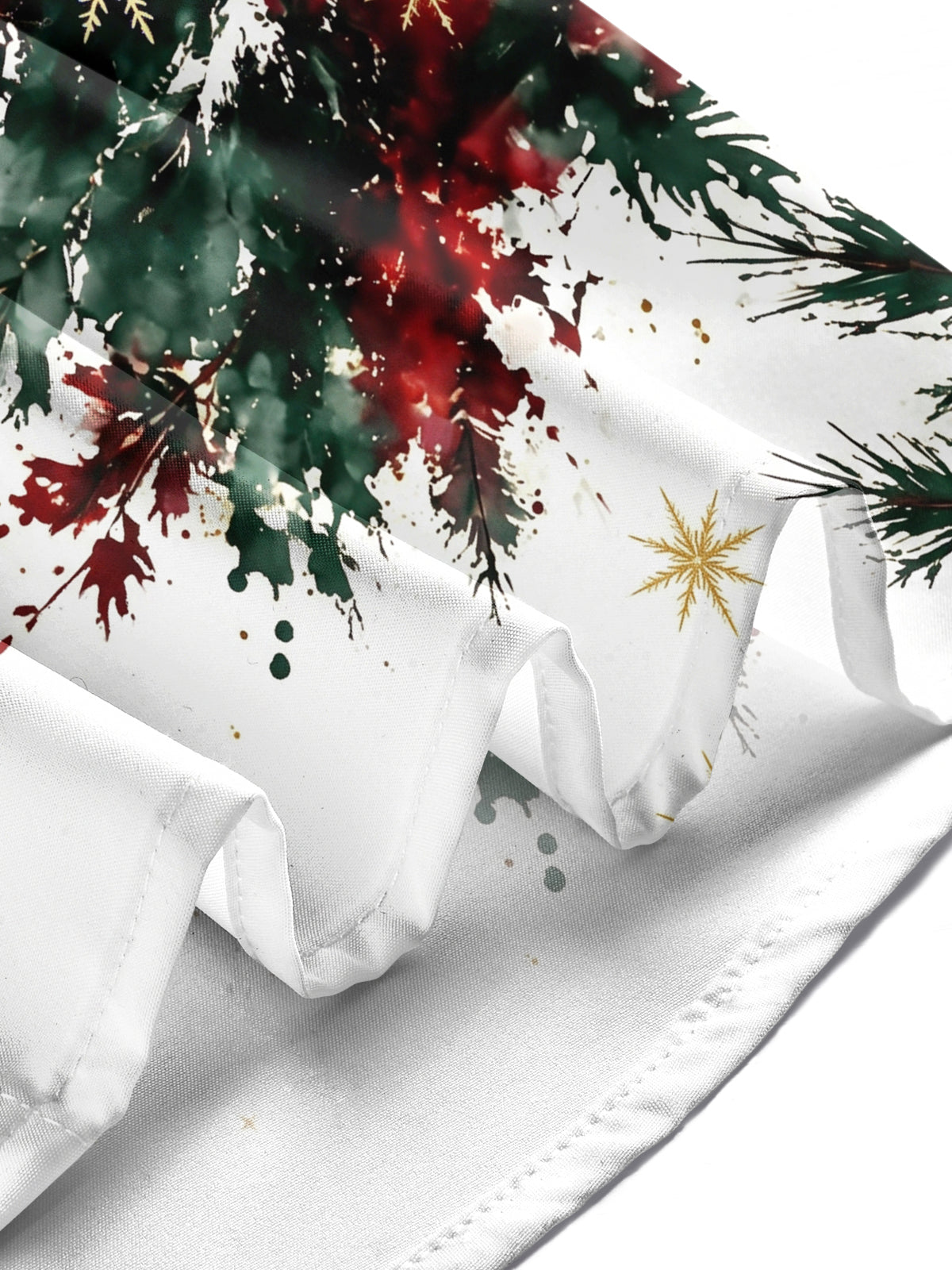 Adaychic Men's Watercolor Christmas Tree And Snowflakes Print Long Sleeve Shirt with Chest Pocket