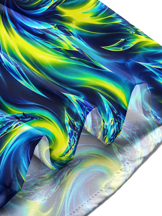 Adaychic Men's Printed Abstract Swirling Fluid Pattern Long Sleeve Shirt with Chest Pocket
