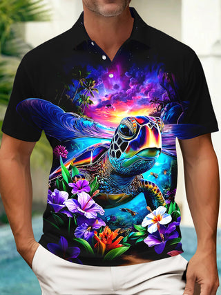 men's Hawaiian shirt front view tropical beach vacation