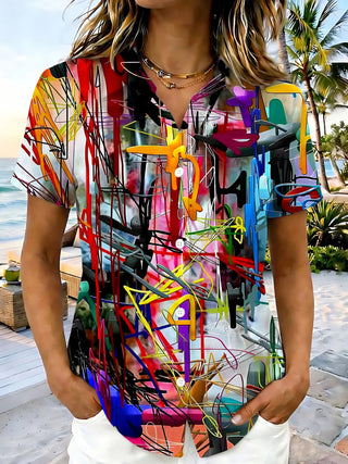 Couple Matching Shirts Tie Dye Abstract Graphic Short Sleeve