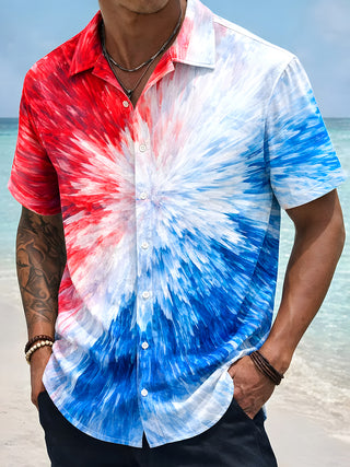 men's tie dye shirt front view Independence Day