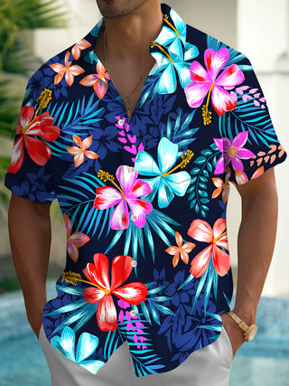 men's Hawaiian shirt front view tropical beach vacation