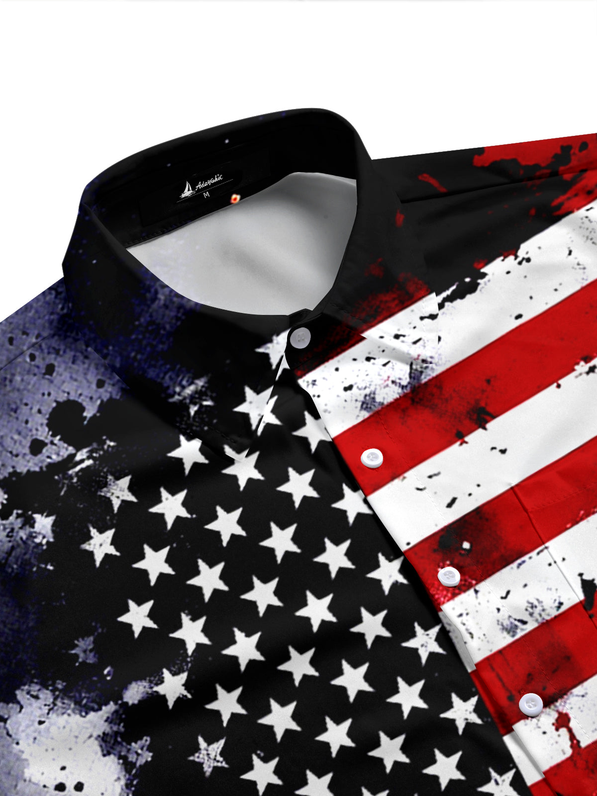 1776 American Flag Men's Pocket Short Sleeve Shirts