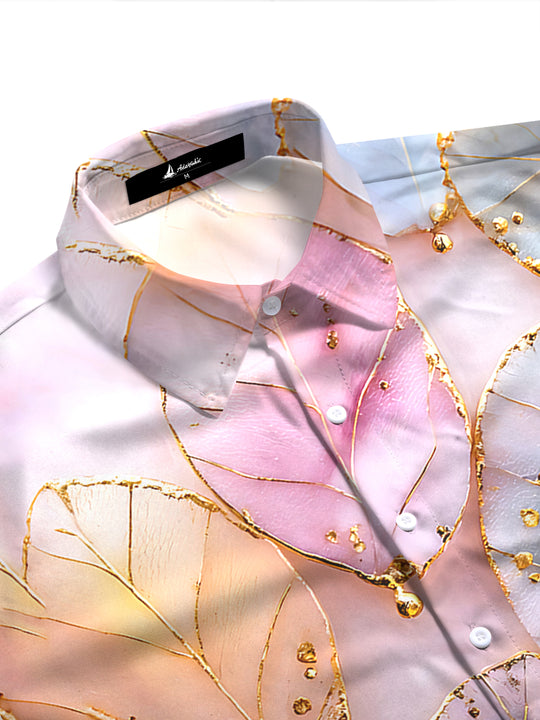 Colorful Leaf Women's Short Sleeve Shirts