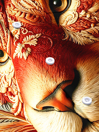 Adaychic Men's Vintage Style Lion Head Portrait Print Short Sleeve Shirt with Chest Pocket