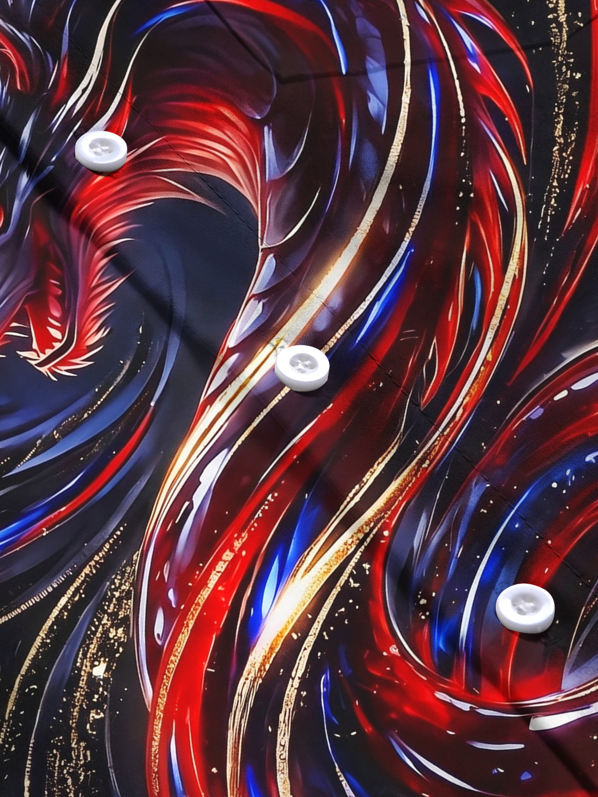 Adaychic Men's Graphic Graphic Print Swirl Pattern Long Sleeve Shirt with Chest Pocket