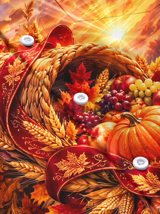 Adaychic Men's Long Sleeve Shirt - Thanksgiving Cornucopia With Pumpkins Grapes Apples Wheat And Autumn Leaves Print with Chest Pocket