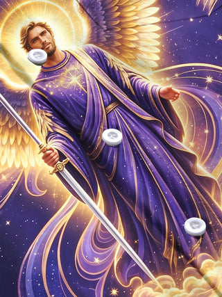 Adaychic Men's Angel Portrait With Wings And Staff Print Long Sleeve Shirt with Chest Pocket