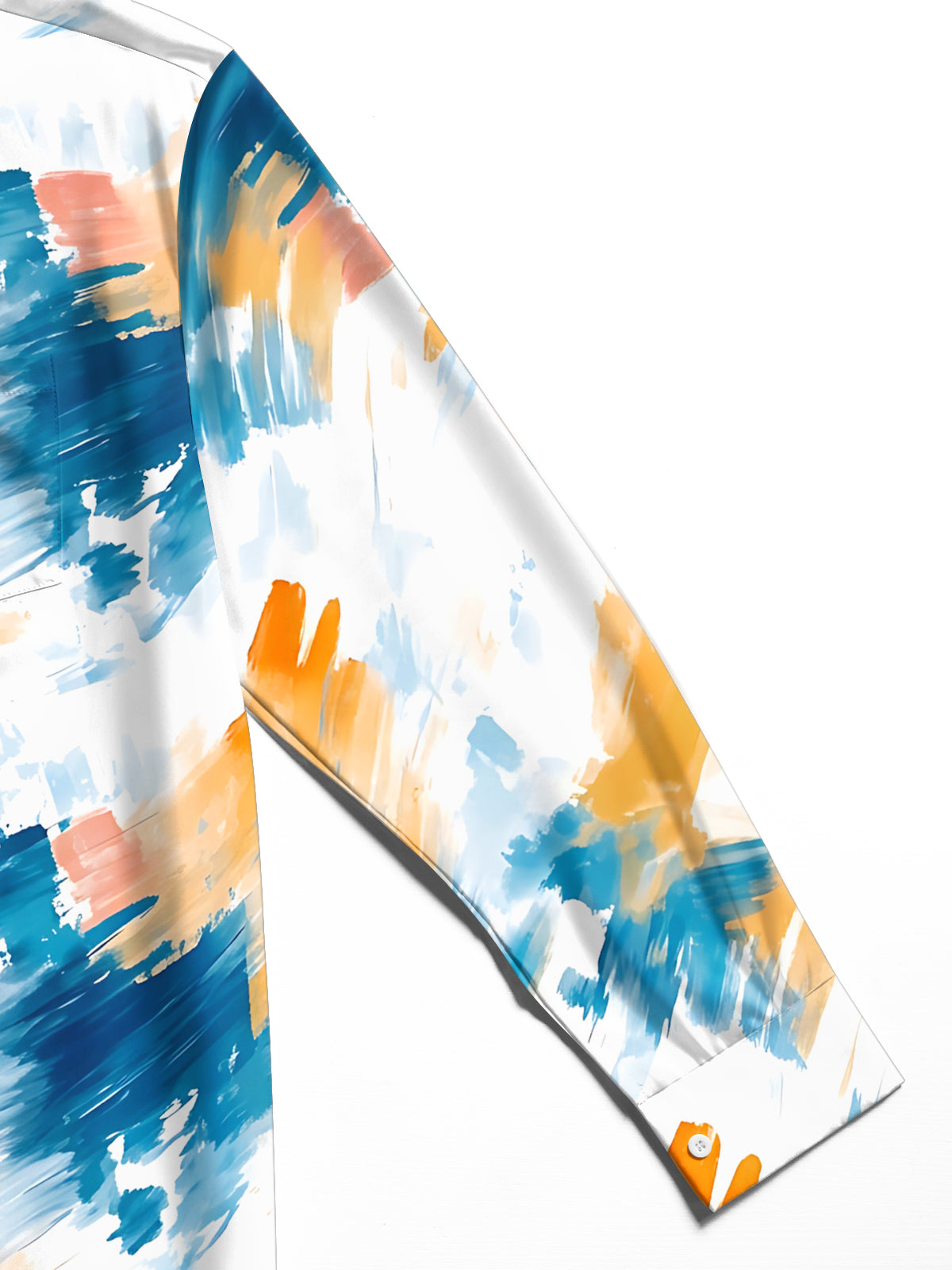 Adaychic Men's Tie Dye Abstract Tie Dye Brushstrokes Print Long Sleeve Shirt with Chest Pocket