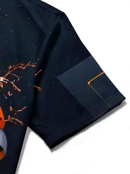 men's floral shirt close-up short sleeve