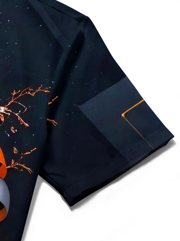 men's floral shirt close-up short sleeve
