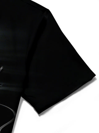 Adaychic Men's Graphic Guitar Print Short Sleeve Shirt with Chest Pocket