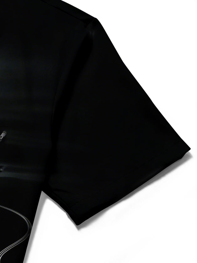 Adaychic Men's Graphic Guitar Print Short Sleeve Shirt with Chest Pocket