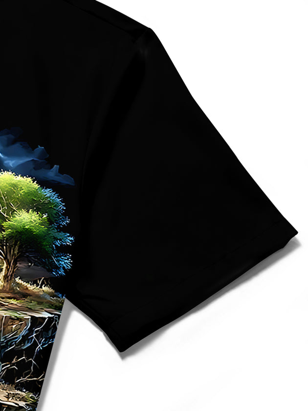 Dark Skull Boat Men's Pocket Short Sleeve Shirts