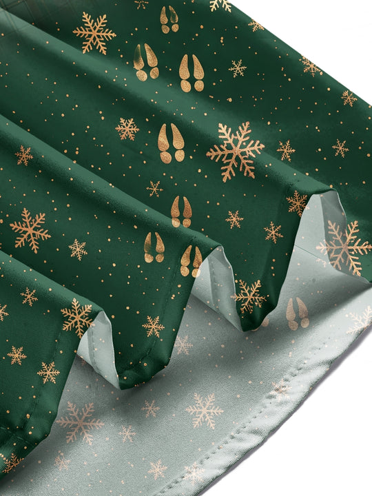 Adaychic Men's Long Sleeve Shirt - Christmas Plaid With Pine Branches And Ornaments Print with Chest Pocket