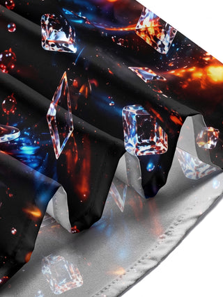 Adaychic Men's Red Wine Glass Splash With Ice Cubes Print Long Sleeve Shirt with Chest Pocket