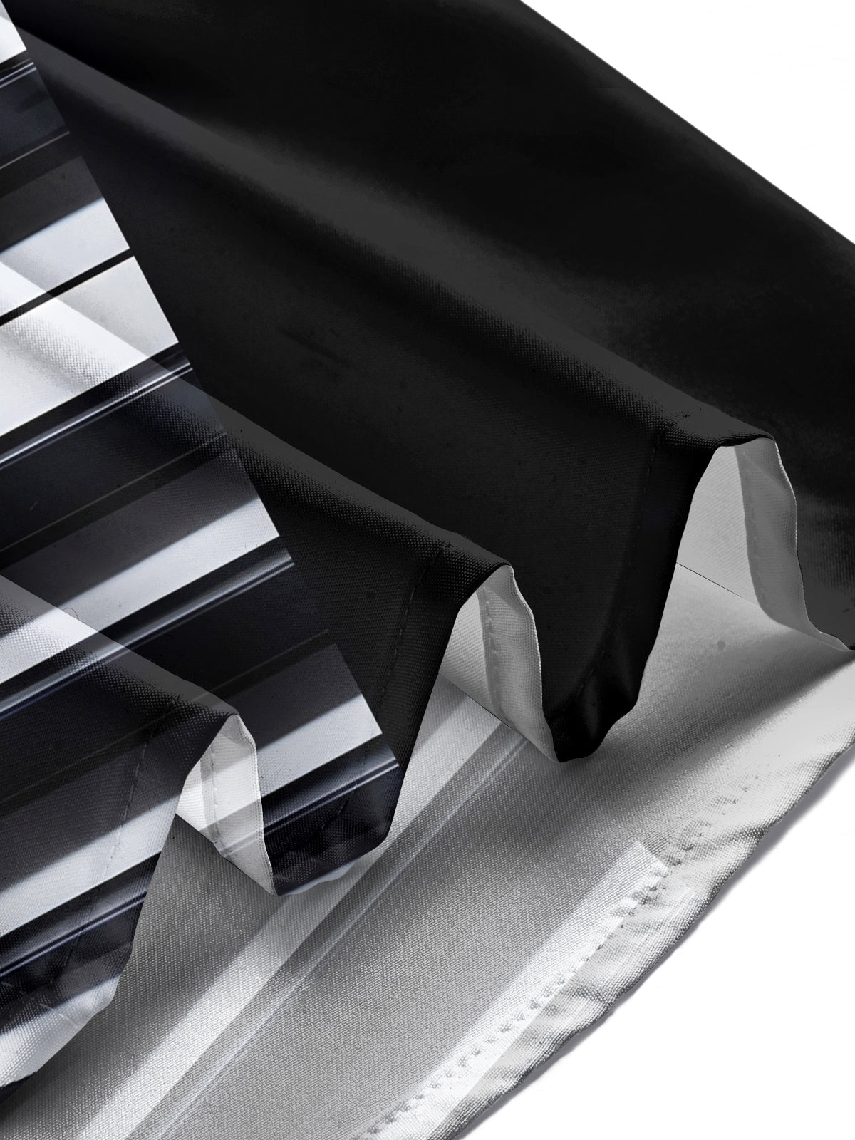 Adaychic Men's Black And White Horizontal Stripes Print Long Sleeve Shirt with Chest Pocket
