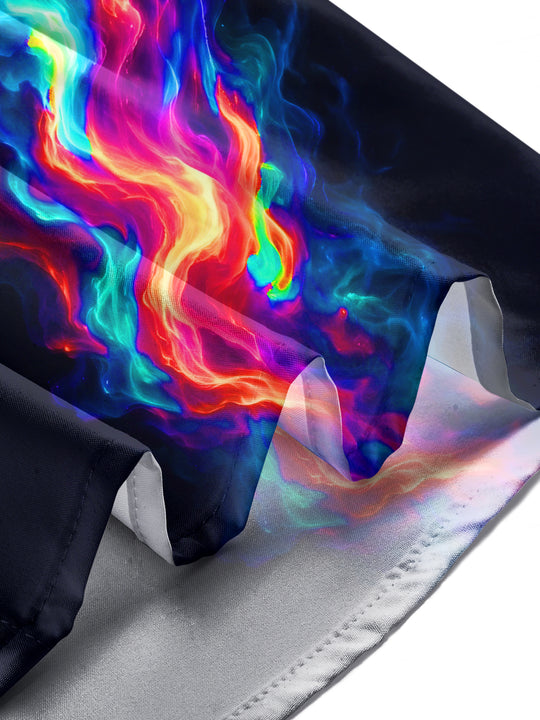 Adaychic Men's Abstract Abstract Color Smoke Print Long Sleeve Shirt with Chest Pocket